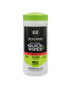 Breakthrough Clean Technologies Multi-Purpose CLP Quick Wipes, 5" x 6", 50-Pack Canister
