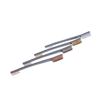 Breakthrough Clean Technologies Double-Ended Brush Set, 4-Pack, Nylon, Phosphorus Bronze, Brass, & Stainless Steel