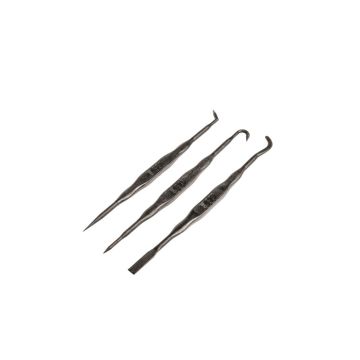 Breakthrough Clean Technologies Double-Ended Fiber Reinforced Polymer Picks, 3-Pack w/ Vinyl Pouch, Black