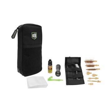 Breakthrough Clean Technologies Range Series Universal Shotgun Rod Cleaning Kit - Includes Bore Brushes, Brass Jags & CLP – Molle Pouch – Nylon/Aluminum – Black