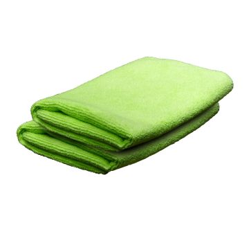 Microfiber Cleaning Cloth, 14" Square, 2-Pack, Green