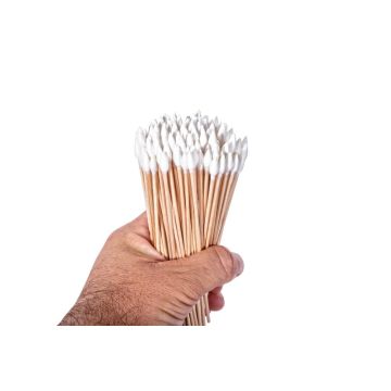 Cotton Swabs, 6"L, 200-Pack, White