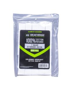 Breakthrough Clean Technologies Cotton Patches, 1" Square, .22 Thru 243 Caliber, 1,000-Pack w/ Plastic Tray
