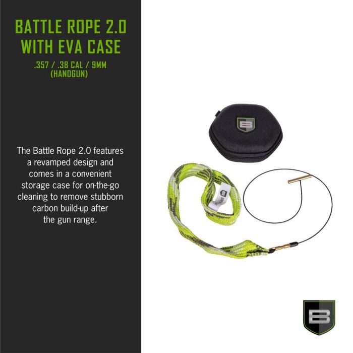 Breakthrough Clean Technologies Handgun Battle Rope 2.0 w/ EVA Case, .35, .38 Caliber & 9mm, Multi-Color
