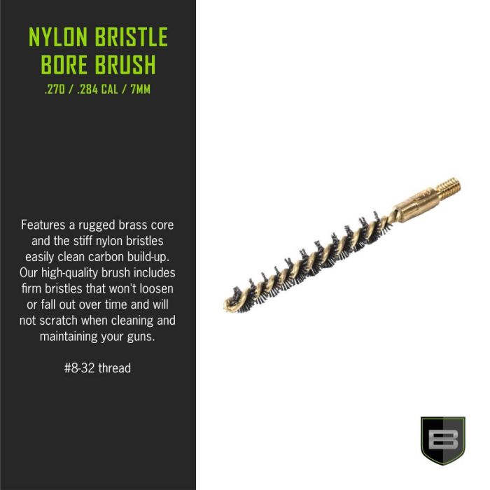 Breakthrough Clean Technologies Nylon Bristle Bore Brush, 270, .284 Caliber & 7mm, Brass Core