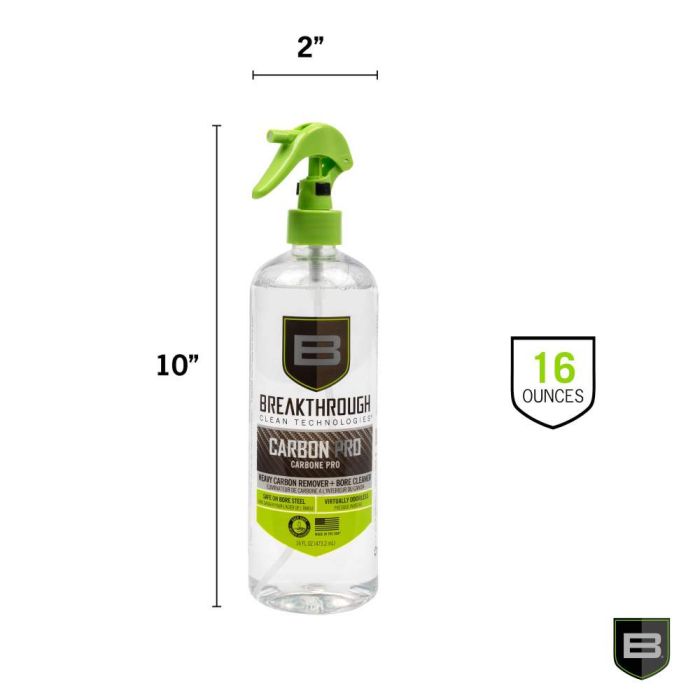Breakthrough Clean Technologies Heavy Carbon Remover - Gun Barrel and Bore Cleaner - All Purpose Degreaser - Perfect for Handguns and Rifles - 16oz Bottle, Clear