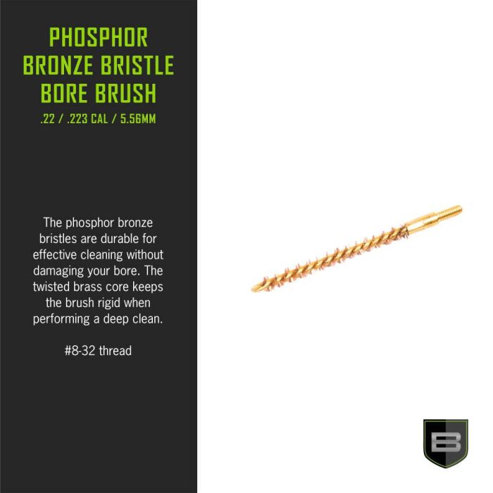 Breakthrough Clean Technologies Phosphorus Bronze Bristle Bore Brush, .22, .223 Caliber & 5.56mm